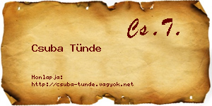 Csuba Tünde névjegykártya